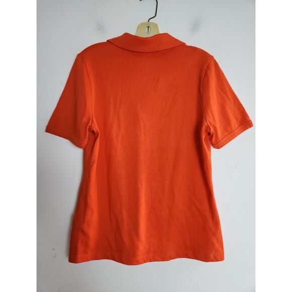 Maeve by Anthropologie "Newport" Orange/Red 100% Cotton Polo Top size Medium - Picture 8 of 10